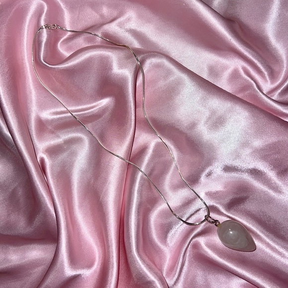 Rose Quartz Drop Necklace - Picture 9 of 9